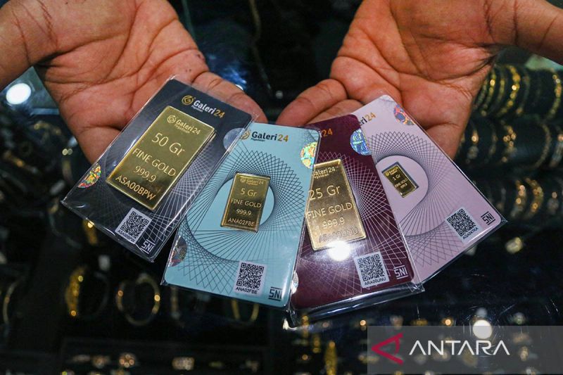Harga emas di Pegadaian hari ini kompak meroket hingga Rp26.000/gram