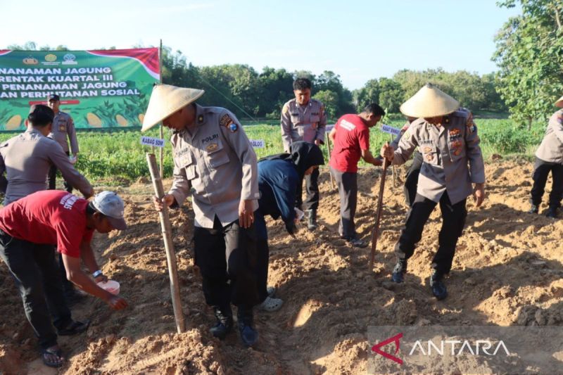 Polres Pamekasan tanam jagung dukung program ketahanan pangan presiden