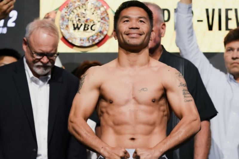 Usai timbang badan bersama Mario Barrios, Manny Pacquaio: Saya kembali