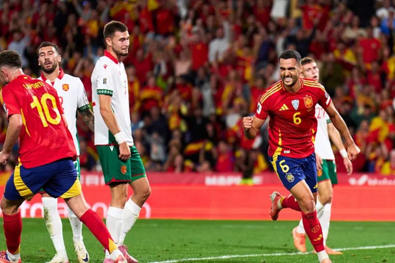 Mikel Merino cetak brace, Spanyol kalahkan Bulgaria dengan skor 4-0