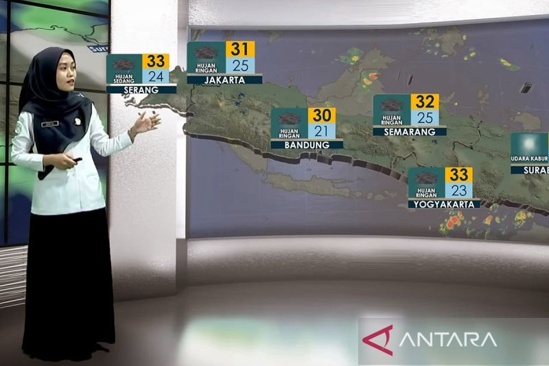 Jakarta diprakirakan berawan tebal pada Senin pagi