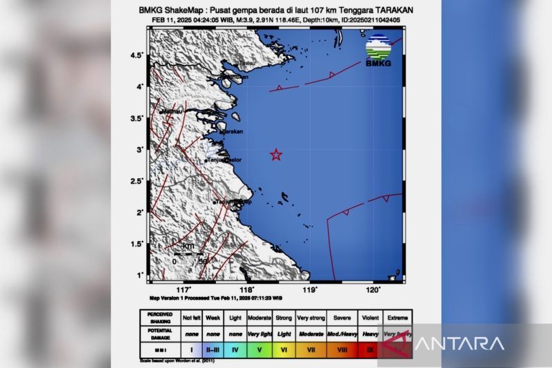 BMKG: Tarakan wilayah paling aktif gempa di Kalimantan