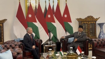 Prabowo Gelar Pertemuan 4 Mata dengan Raja Yordania di Istana Jakarta
