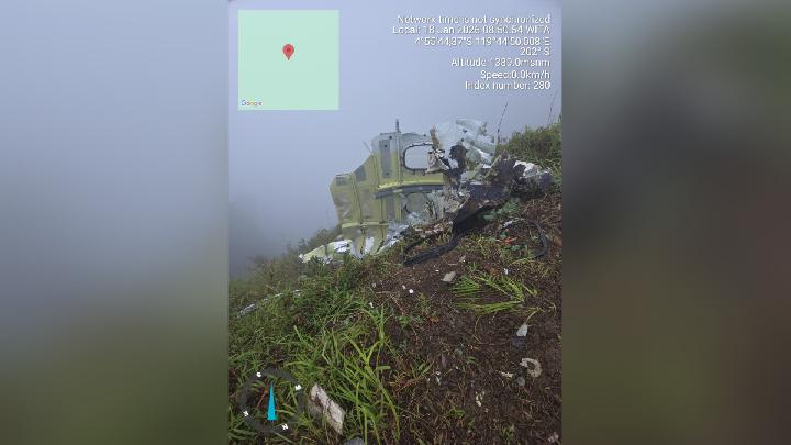 Begini Kondisi Puing Pesawat ATR di Puncak Bulusaraung