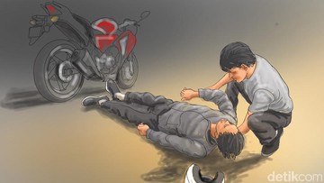 Pemotor Tewas Usai Tabrak Truk Berhenti di Kolong Jembatan Jl Akses UI Jaksel