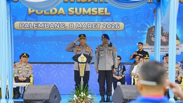 Kapolri Pimpin Apel Ojol dan Buruh di Sumsel, Komitmen Jaga Kamtibmas