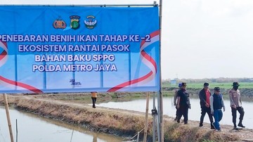 Rantai Pasok SPPG, Polda Metro Tebar 300 Ribu Benih Udang di Muaragembong