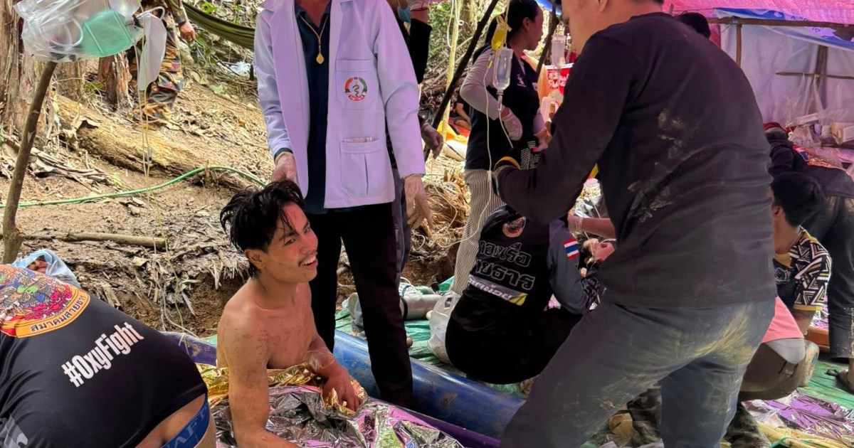 tim-penyelamat-melepaskan-empat-pria-lagi-dari-gua-laos-yang-banjir,-dua-masih-hilang