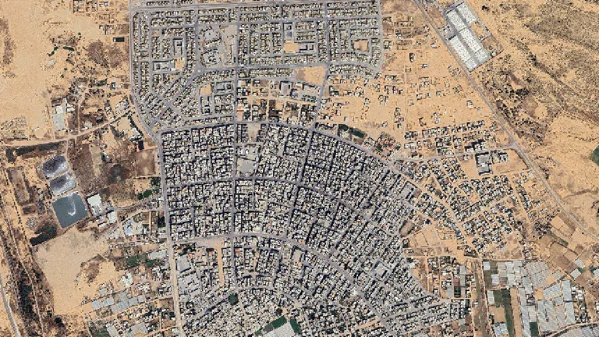 Citra satelit menunjukkan penghapusan wilayah selatan Gaza seiring perluasan kendali Israel
