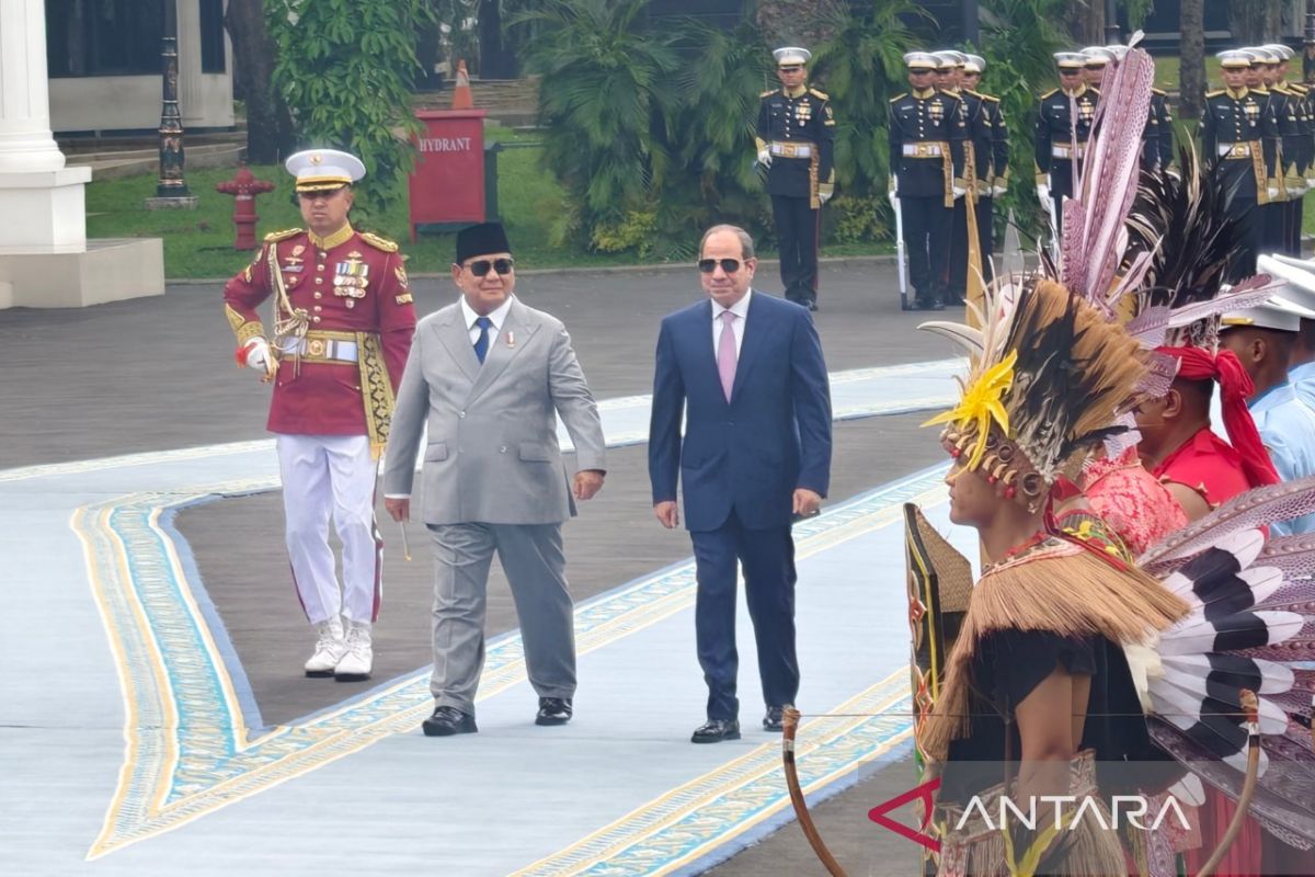 Prabowo terima Presiden Mesir Abdel Fattah Al-Sisi di Istana Merdeka